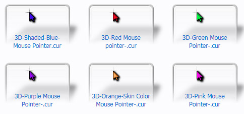 3D-Shaded Mouse Pointers Cursors
