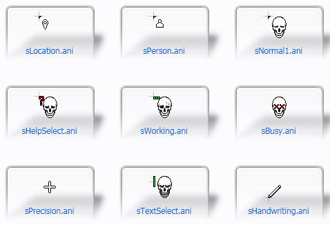Skull Cursors for your pc